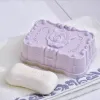Waterproof rose-carved soap box with lid, bathroom draining soap box, simple large travel soap holder soap box Specification image